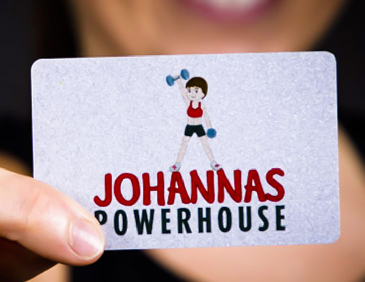 Johannas Powerhouse medlemskort som du drar vid besök
